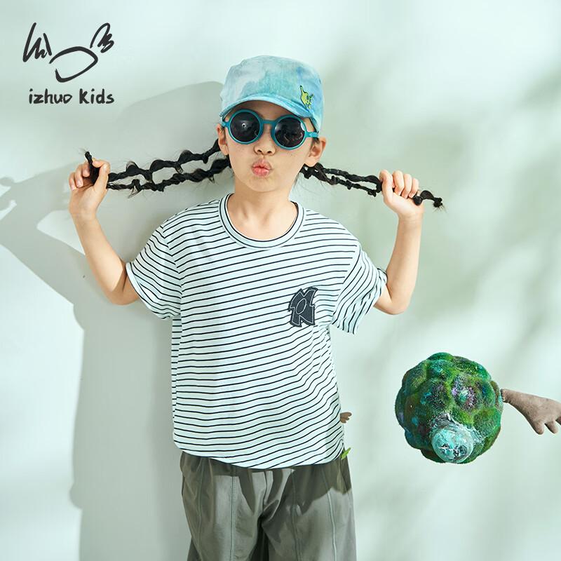 Unisex Kids  Summer Stripe Short Sleeve T-Shirt 110