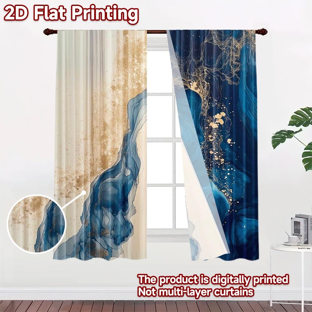 2D flat Photography Backdrop Background cloth Blue and Gold 100% Polyester Festive Wall Decor Use for New Year celebration