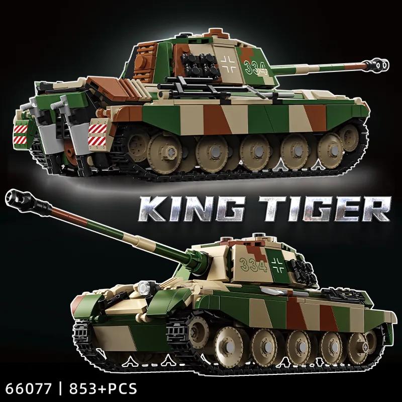854 ks Le Yi Stavebnice Král Tygřích Tanků Hračka Stíhací Vozidlo Model Vzdělávací Stavebnice Dárek k Narozeninám Dekorativní Předmět
