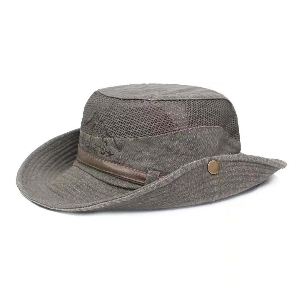 Summer Large Brim Sunscreen Outdoor Sun Hat Casual Lightweight Round Top Fisherman Hat