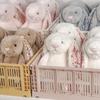 31cm Kawaii Long Ears Looper Rabbit Plush Doll Pillow Floral Print White Pink Bunny Healing Plush Toy For Girls Birthday Gift
