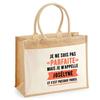 Beach Bag - PLANETEE - Josélyne Parfaite - Beige Cotton - Sturdy Handles - Printed In France