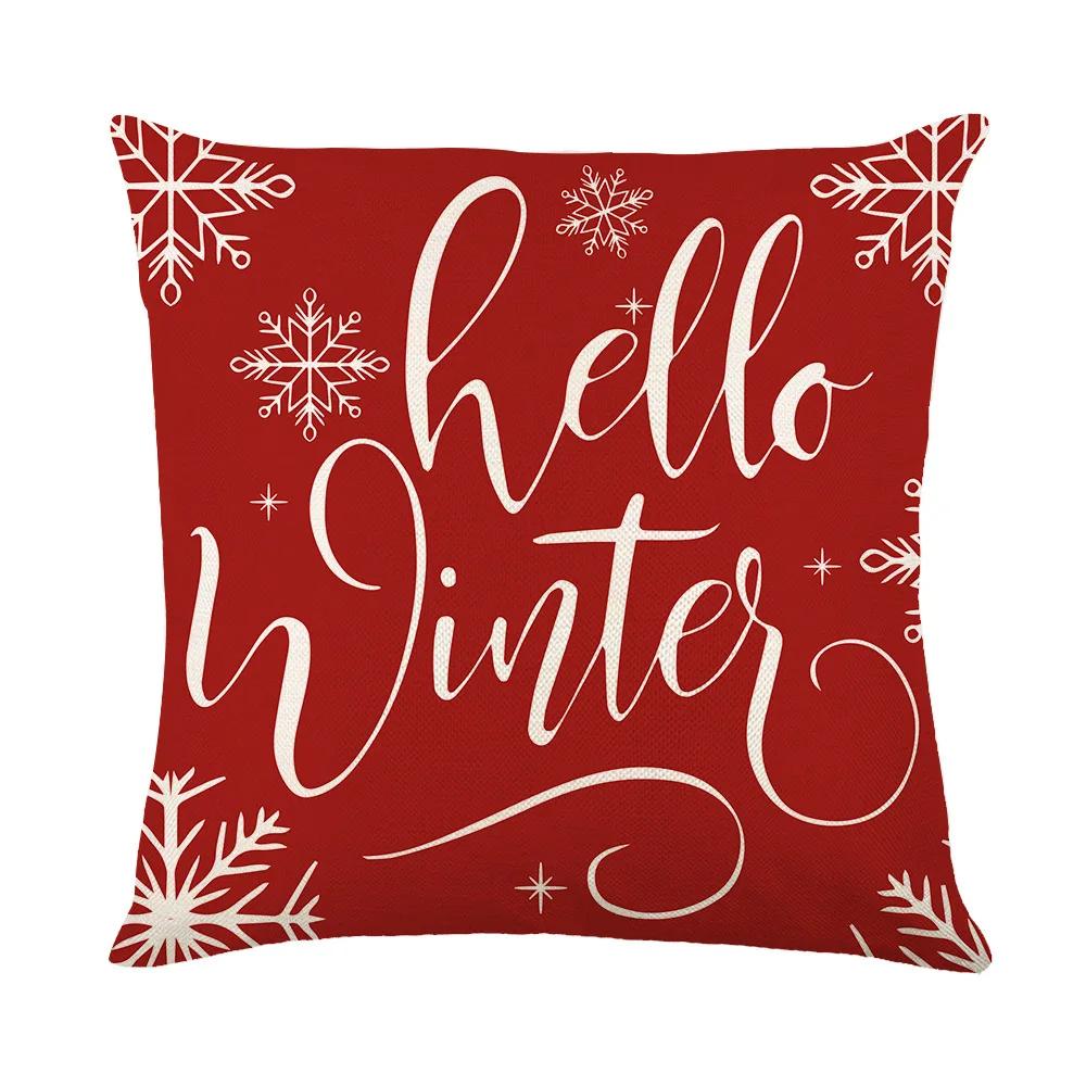 24 Year New Christmas Theme Home Linen Printed Pillow Cover, Holiday Car Pillow, Sofa Pillow, Cushion