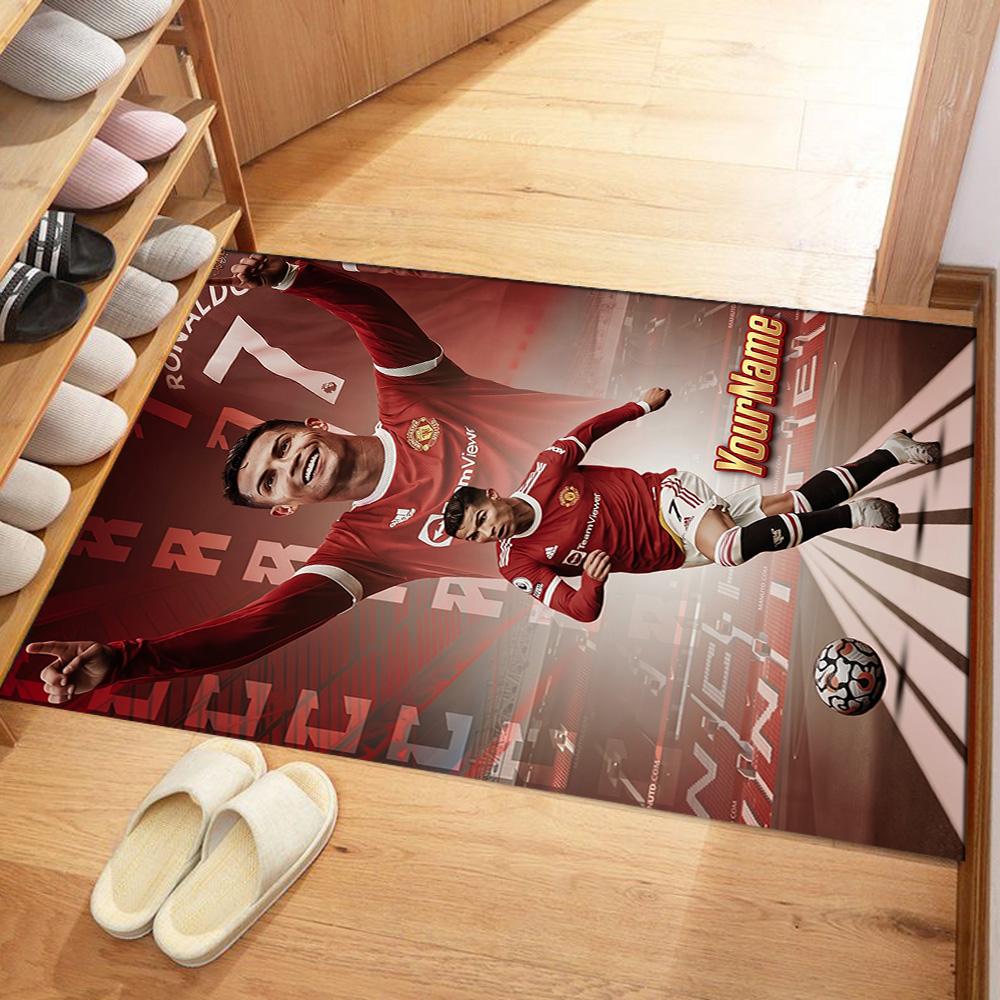 Manchester Personalized Text Carpet Design for Bedrooms Outdoor Game Room Kitchen Antislip Carpet Decorate Offices Best for Christmas