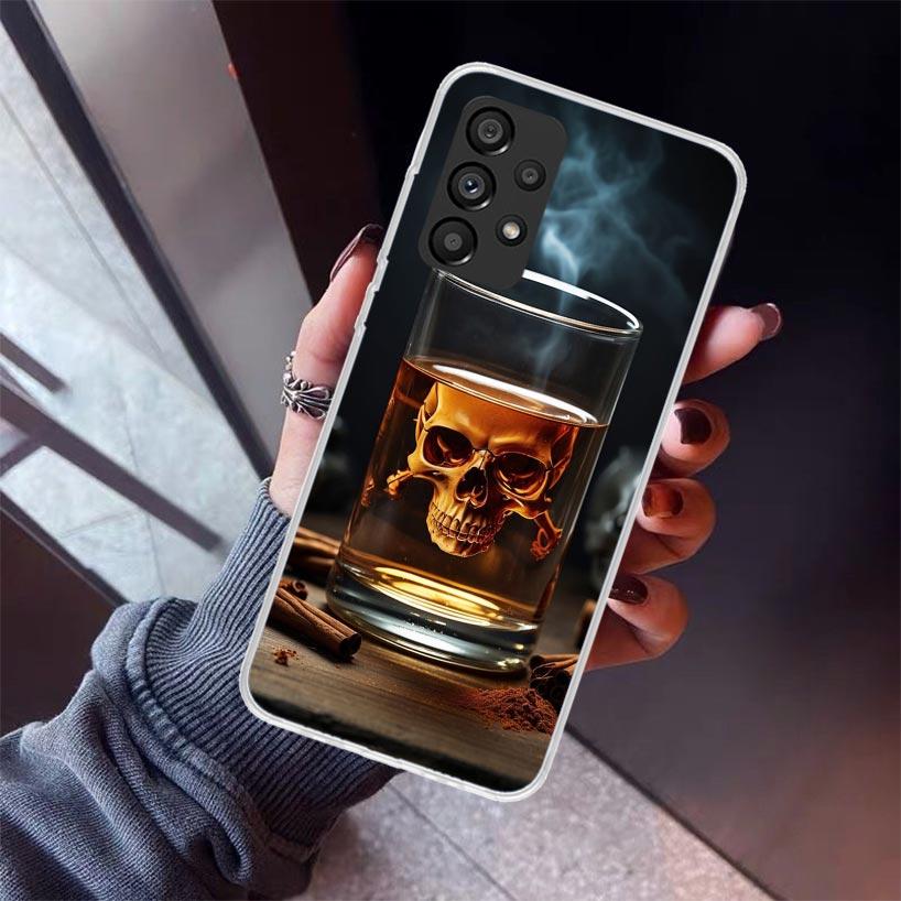 Cigar Whiskey Ice Drink Phone Case For Samsung Galaxy A12 A52S A42 A32 A22 A51 A50 Note 20 Ultra 10 S10 Plus A71 A70 A31 A30 A10
