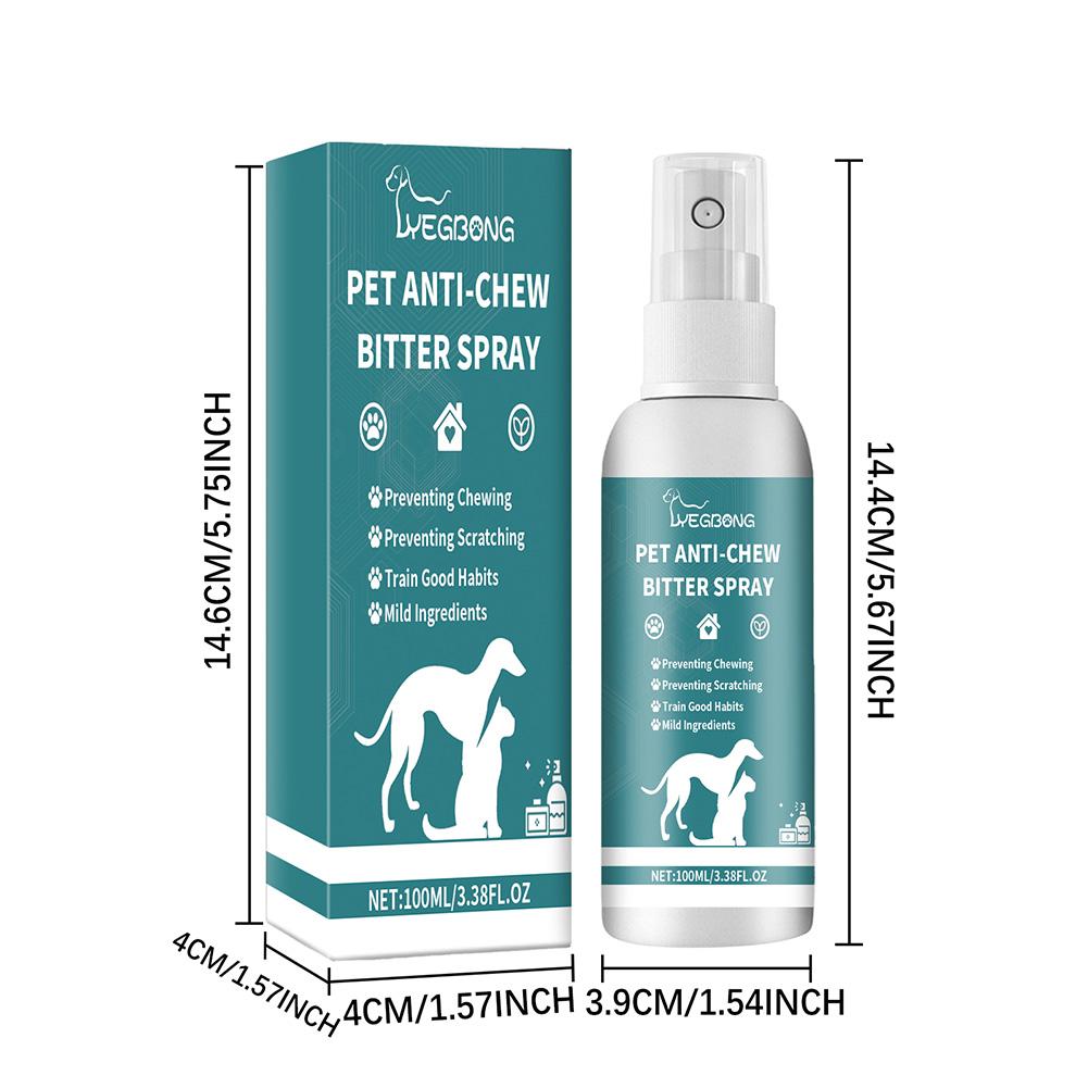 100ml No Chew Spray for Dogs No Alcohol Natural Bitter Spray Deterrent Spray Anti-Chew Bitter Dog Spray for Dogs To Stop Chewing