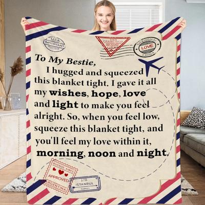 Personalized Girls' Written Letter Blanket Flannel Blanket Gift Blanket for Girls