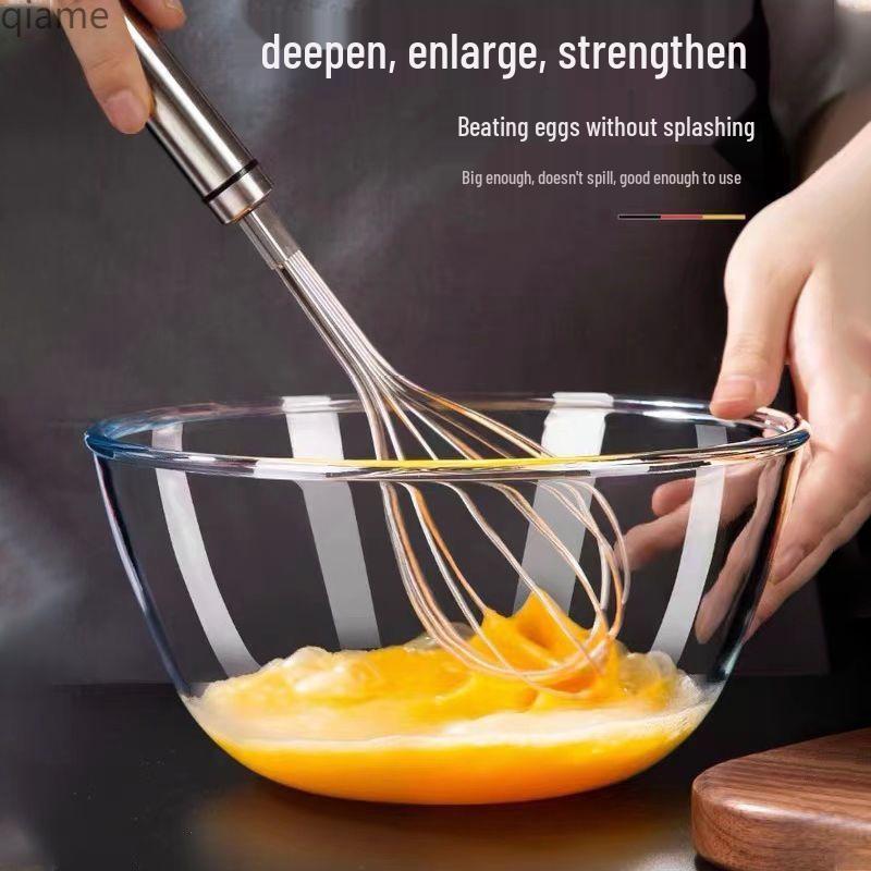 Large High-Temp Resistant Non-Stick Transparent Borosilicate Glass Salad & Mixing Bowl