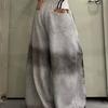 Women Y2K Snake Rhinestone Wide Leg Pants Loose Baggy High Waist Sweatpants with Sparkly Serpent Print Street Dance Casual Wear