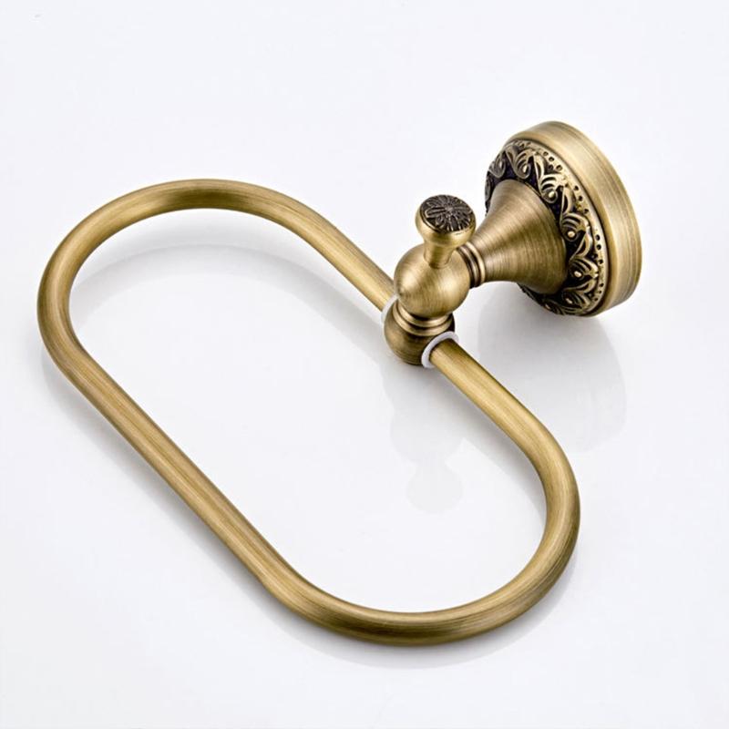 Anello portasciugamani in ottone Ovale Portasciugamani Vintage da Parete Portasciugamani Supporto Artigianato Antico Accessori Bagno per Casa Hotel