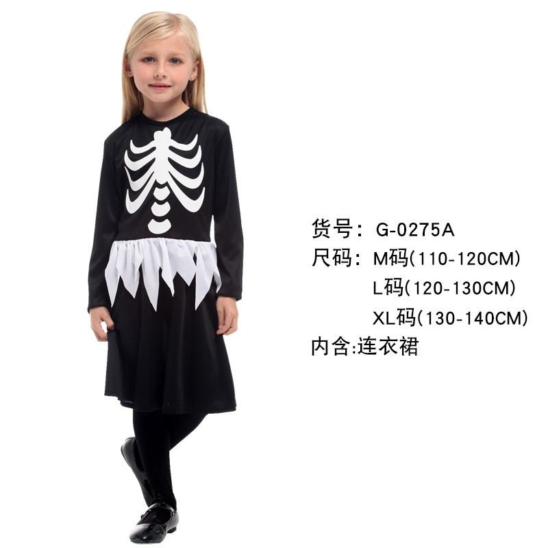 Halloween Costume Kids Girls Skeleton Vampire Devil Reaper Outfit Set Moda Cotton Blend Street Style Party Dress