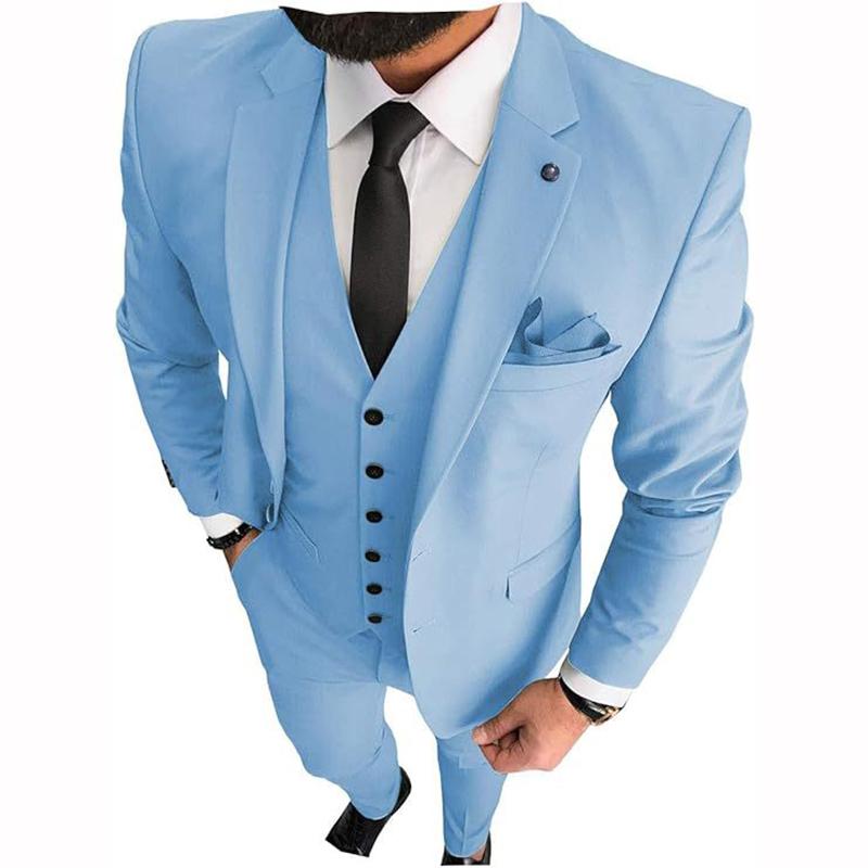 Elegant Men's Suit Classic Fit Pocket Casual Business Set Men