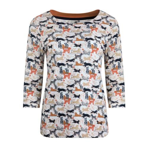 Weird Fish T-shirt in jersey organico con stampa di cane Pinto da donna/signora 22 UK