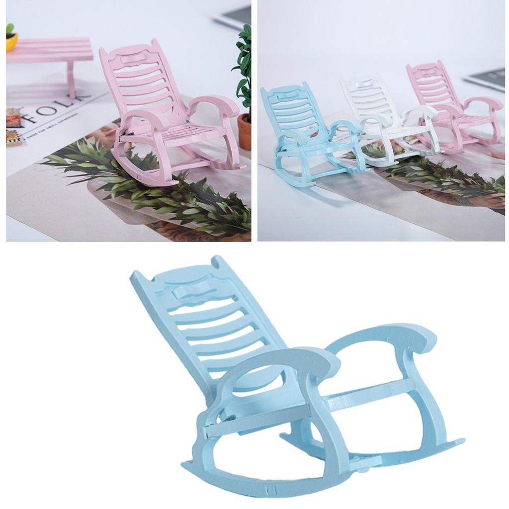 1/12 Miniature Furniture Toys Wooden Rocking Garden Miniature Decoration home Ornaments