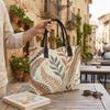  Boho Botanical Print Tote Bag Large Casual Canvas Shoulder Bag for Daily Use