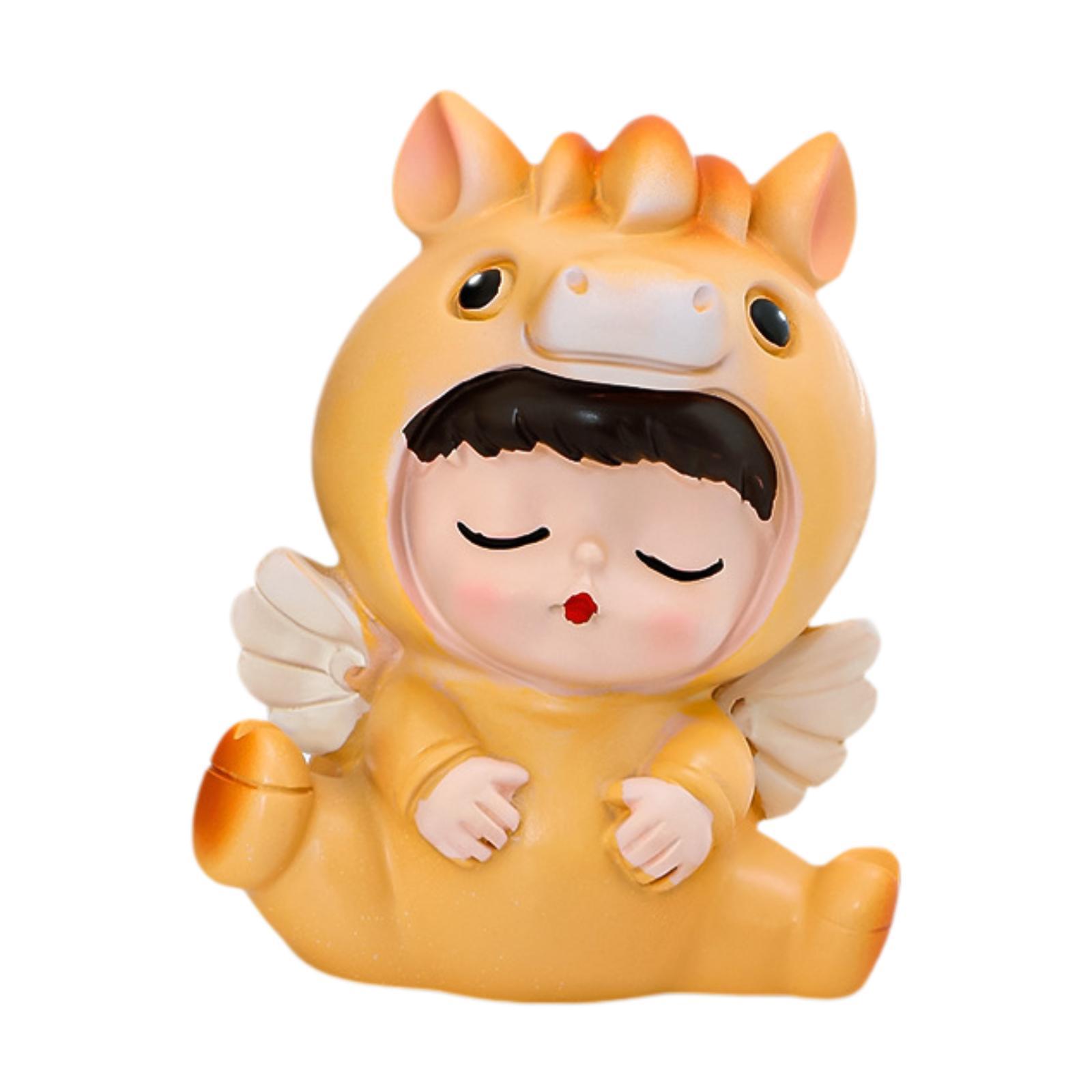 Resin Horse Statue Chinese New Year Horse Figurine Cute Fengshui Figurine Horse Sculpture for Living Room Entryway Cabinet