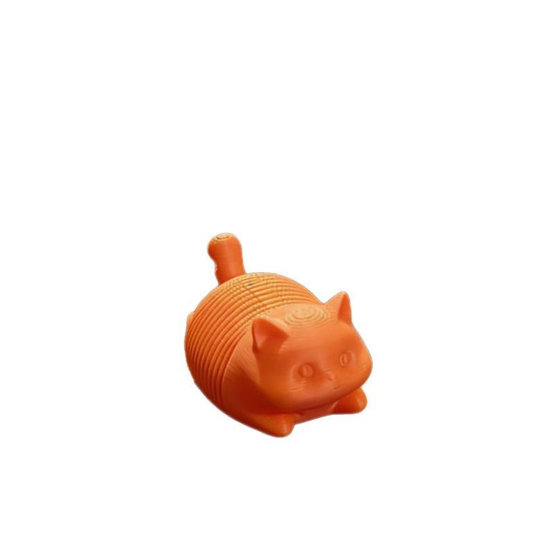 3D Printed Orange Cat Fidget Toy Soft Non-Toxic Stress Relief Toy for Bedroom Desk Decor Valentine's Day Gift