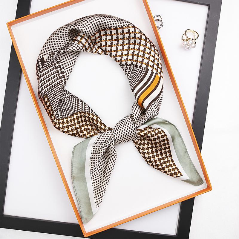 70cm Silk Square Scarf Women Satin Bandana Print Scarves Head Band Fashion Lady Hair Shawl Wrap Female Neckerchief Hijab