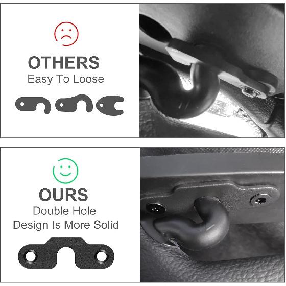 SOJAL Sun Visor Repair Kit, Aluminum Alloy Heavy Duty Sun Visor Clips Compatible with Jeep Wrangler JK 2018/ Wrangler 2018-2022/ Gladiator 2020-2022,