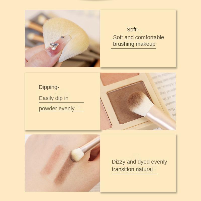 Make-up-Pinsel-Set mit Spiegel, komplettes Set, superweiches Fell, ein Set mit Gesichtspuder- und Lidschatten-Pinsel-Set in Box, tragbares kleines Set