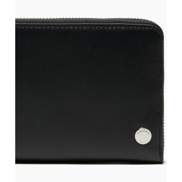 Silver Brooch Round Zip Leather Long Wallet NF1710KP00000 [Lacoste] [Official]