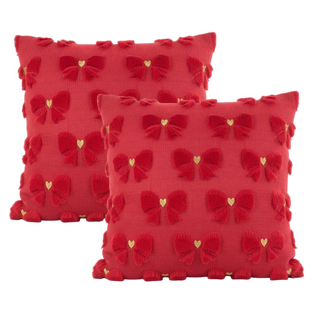 Valentines Day Throw Pillow Covers Soft 18x18 Inch Set of 2 Throw Pillowcase for Bedroom Sofa Holiday Festivals