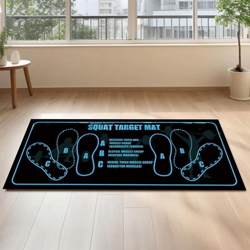 

35x80cm Two-color Squat Mat Non-slip and Durable with Instructions Suitable for Home Gym Living Room and Bedroom Use синій
