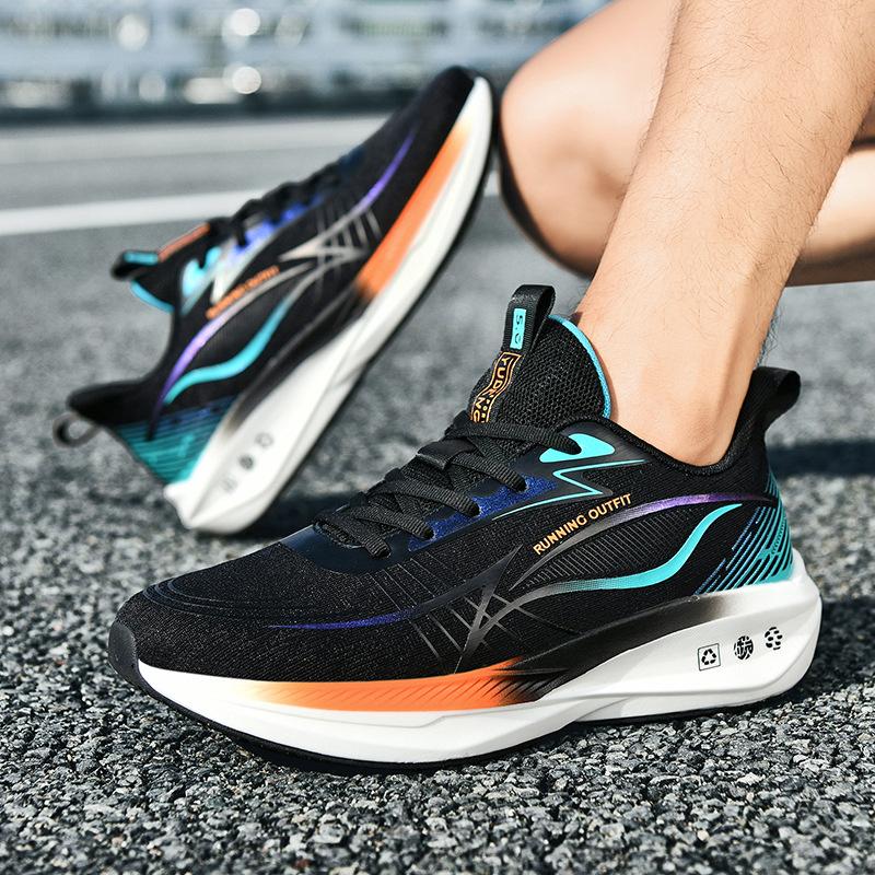 New carbon plate shock absorption lightweight sports shoes men's professional marathon running shoes adolescent students physical test racing