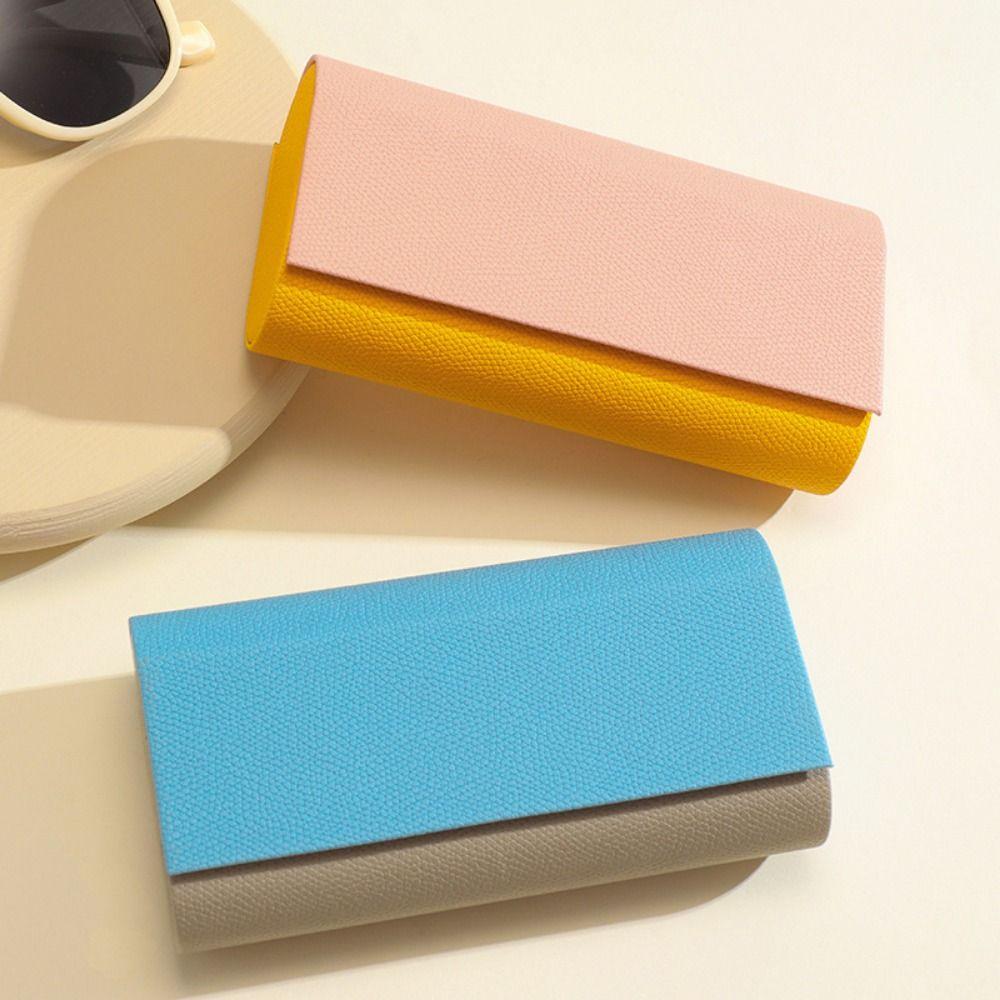 Double Layer Dual- Glasses Case PU Leather 2 Slots Sunglasses Box  For Women Men