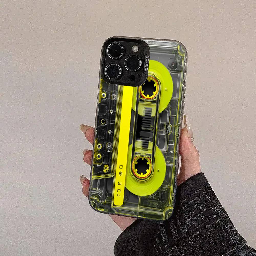 Vintage Cassette Tape Retro Style Colorful Silver Cover Phone Case For IPhone 17 16 Pro Max 15 Pro 14 Plus 11 12 13 X XS Max XR