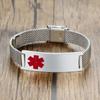 Stylish Men Stainless Steel Stretch Mesh ID Bracelets Custom Jewelry Personalize Engrave Stainless Steel Wrist Gifts Free Ship