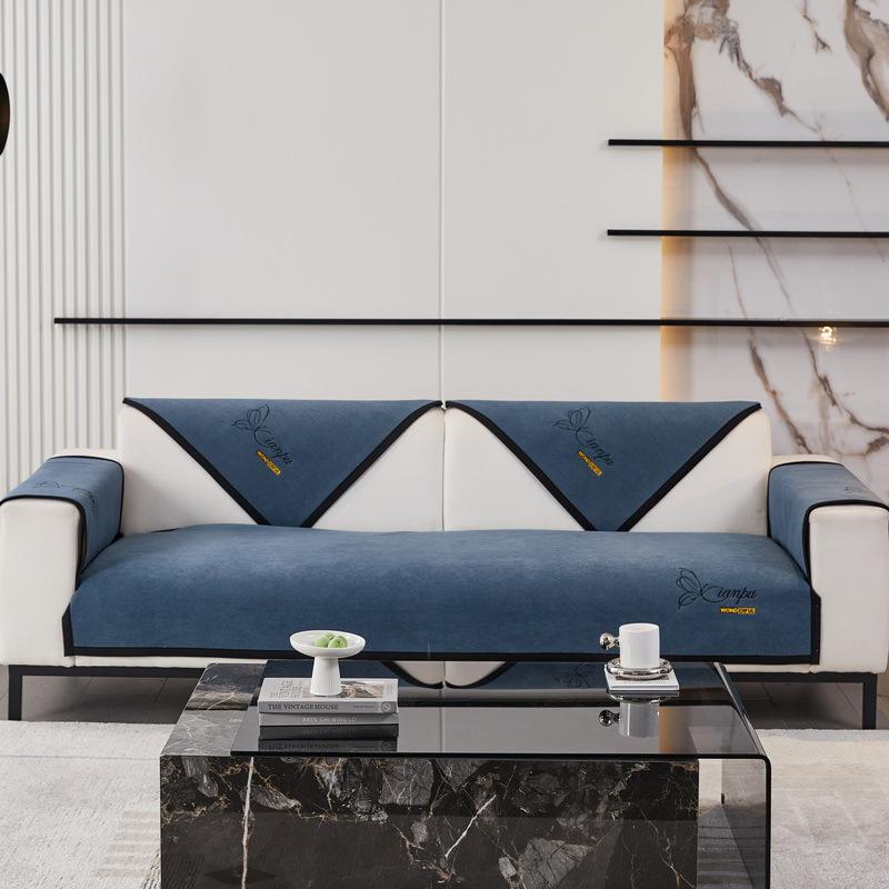 Chenille Besticktes Sofakissen, Universell für Alle Jahreszeiten, Leichter Luxus, Einfaches Kissen, Wohnzimmer Rutschfester Sofabezug, Stoffhandtuch