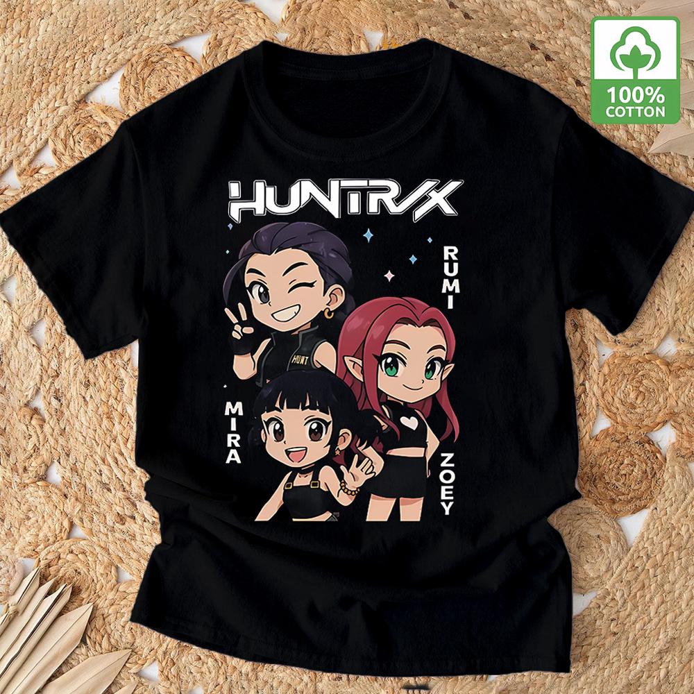 Kpop Demon Hunter Tshirt Summer New HD Tiger Print Pure Cotton Breathable Tshirt for Men and Women Round Neck Casual Soft Top