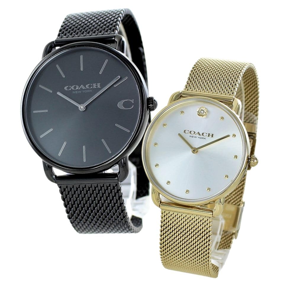 

Pair Watch Elliott Pair Watch Slim Thin Stainless Steel Bracelet Black Yellow Gold 1460272014504208 [Coach] Men s Women s [Item]
