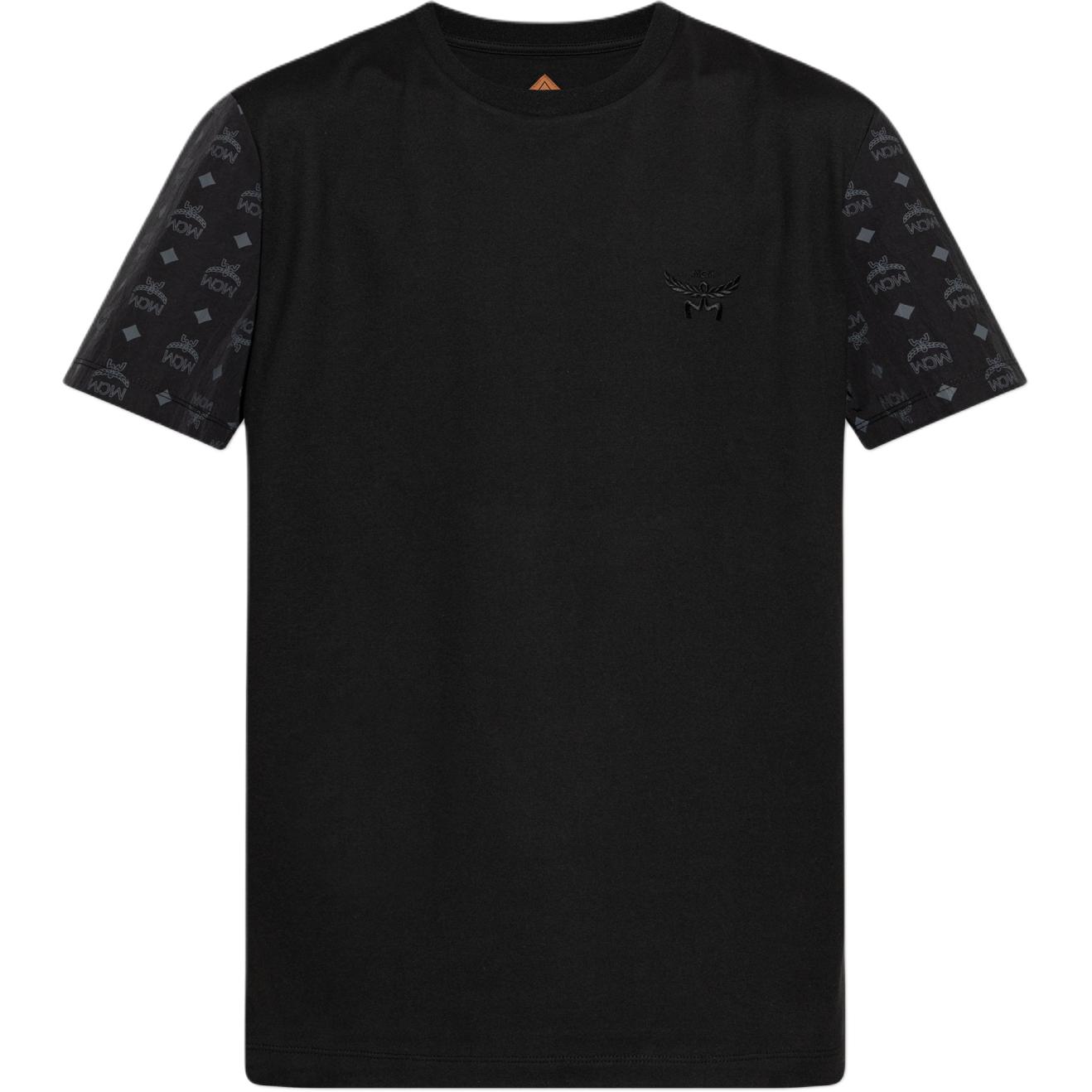 MCM Round Neck Short Sleeve Straight T-Shirt Men tops Black MHTFAMD01BK M