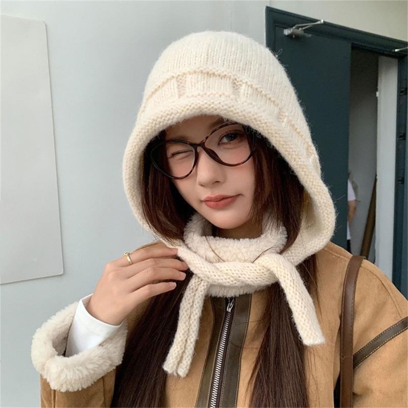 Plush Horn Knitted Hat With Soft Pompoms For Women Men Kids Winter Outdoor Activity Multiple Colors