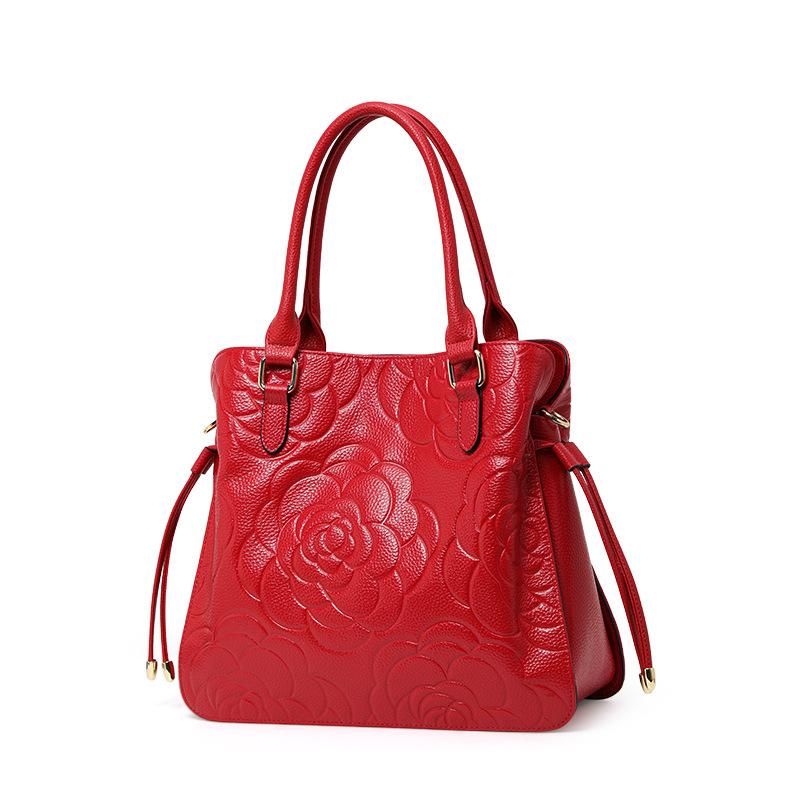 New European and American Fashion Embossed Lychee Pattern Six-piece Set for Women's Bag Versatile Women's One-shoulder Hand Length Straddle Bag