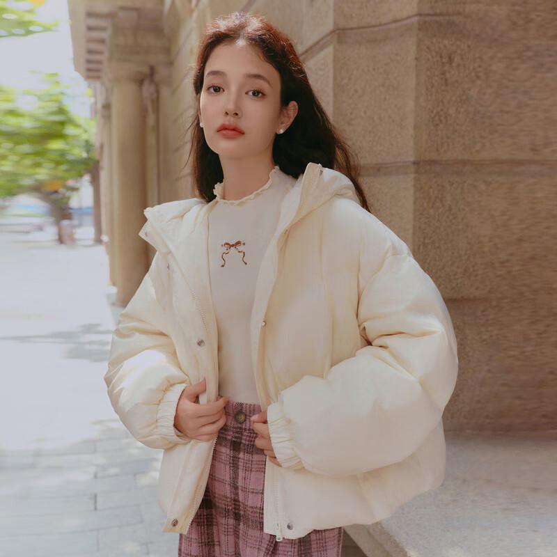 LEDING Hooded Short Down Puffer Jacket L