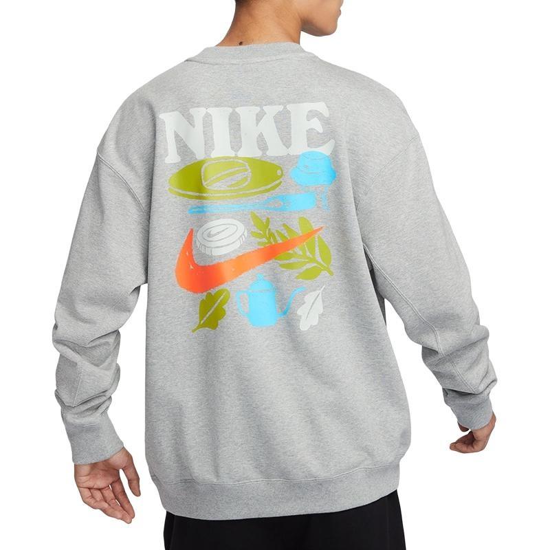 Nike Sweatshirts Men's Gray Crew Neck Moderate Regular HF1111-063
