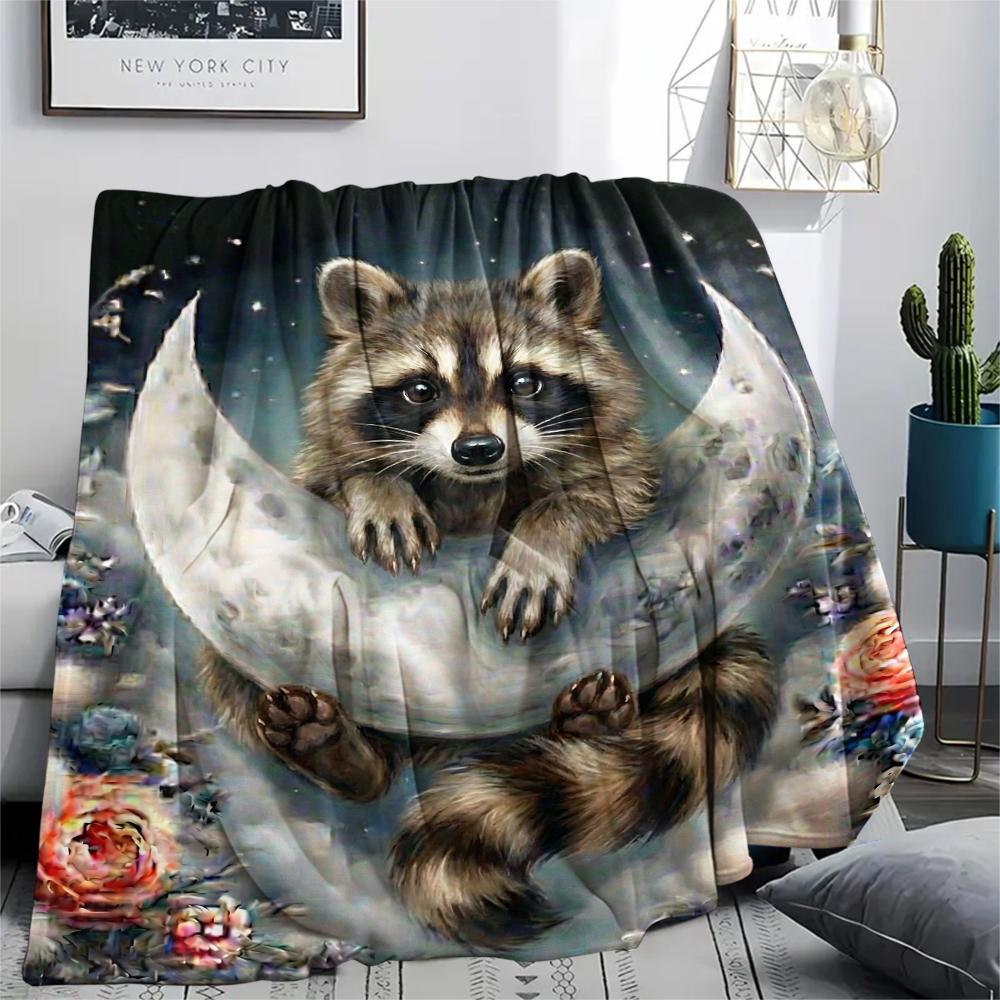 1Pc Cute Animal Print Flannel Blanket, High quality Comfortable for All Seasons, Home Decor, Warmth and Comfort, Perfect for Christmas Gifts 27