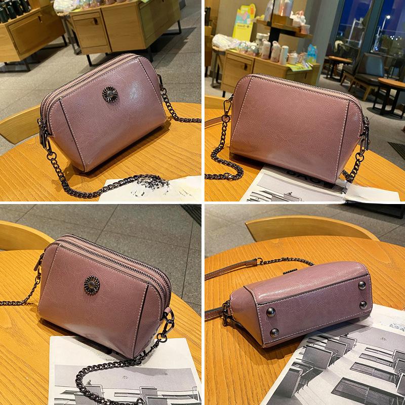 Neue Modische Rindsleder Umhängetasche Handytasche Kettenschale Tasche