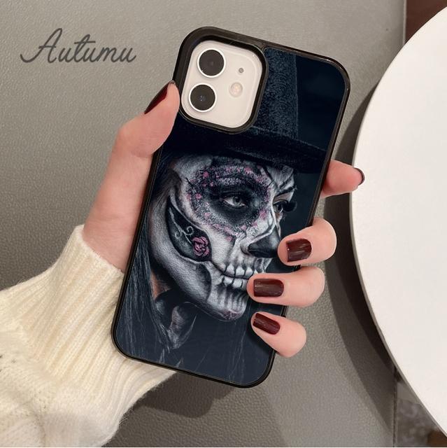 Mexican Skull Girl tattooed Art Phone Case for iPhone 17 Air 15 16 16e 11 12 13 14 Pro Max Plus Cover coque Fundas