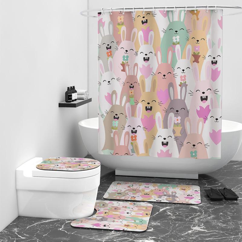 Мультфильм цифровая печать занавеска для душа занавеска для ванной комнаты брезентовая — фото 4