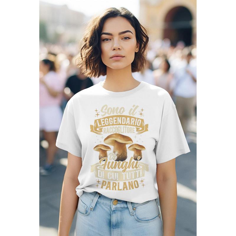 Porcini Micologo Fungo Porcino Funghi Maglietta Tee Unisex For Man Gift Cottoned