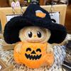 (clothes Only) For 17cm Labubu Doll Halloween Pumpkin Hoodie Set Idol Sitting Party Mini Plush Cute Decoration Costume