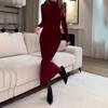 Spring 2025 European and American Women's Fashion High Waist Slimming Evening Dress