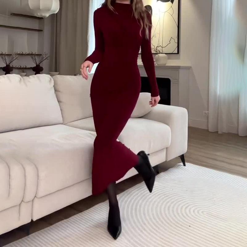 Spring 2025 European and American Women's Fashion High Waist Slimming Evening Dress