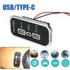 Car Parts 3 Port USB PD Type-C Phone Charger Power Socket Adapter Accessories