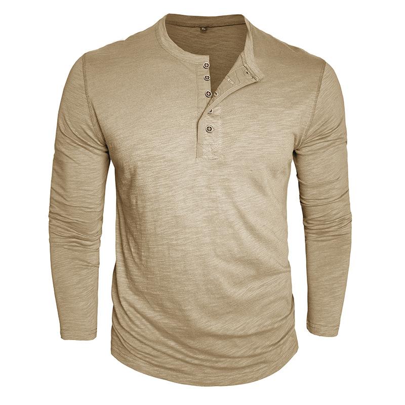 Men S Long Sleeve Henley Shirt Bamboo Cotton Button T Shirt Basic Top