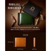 [LEAGOO] Men's Wallet 2-Fold Italian Leather (Black) Approx. 11.5cm X 9.6cm X 2cm